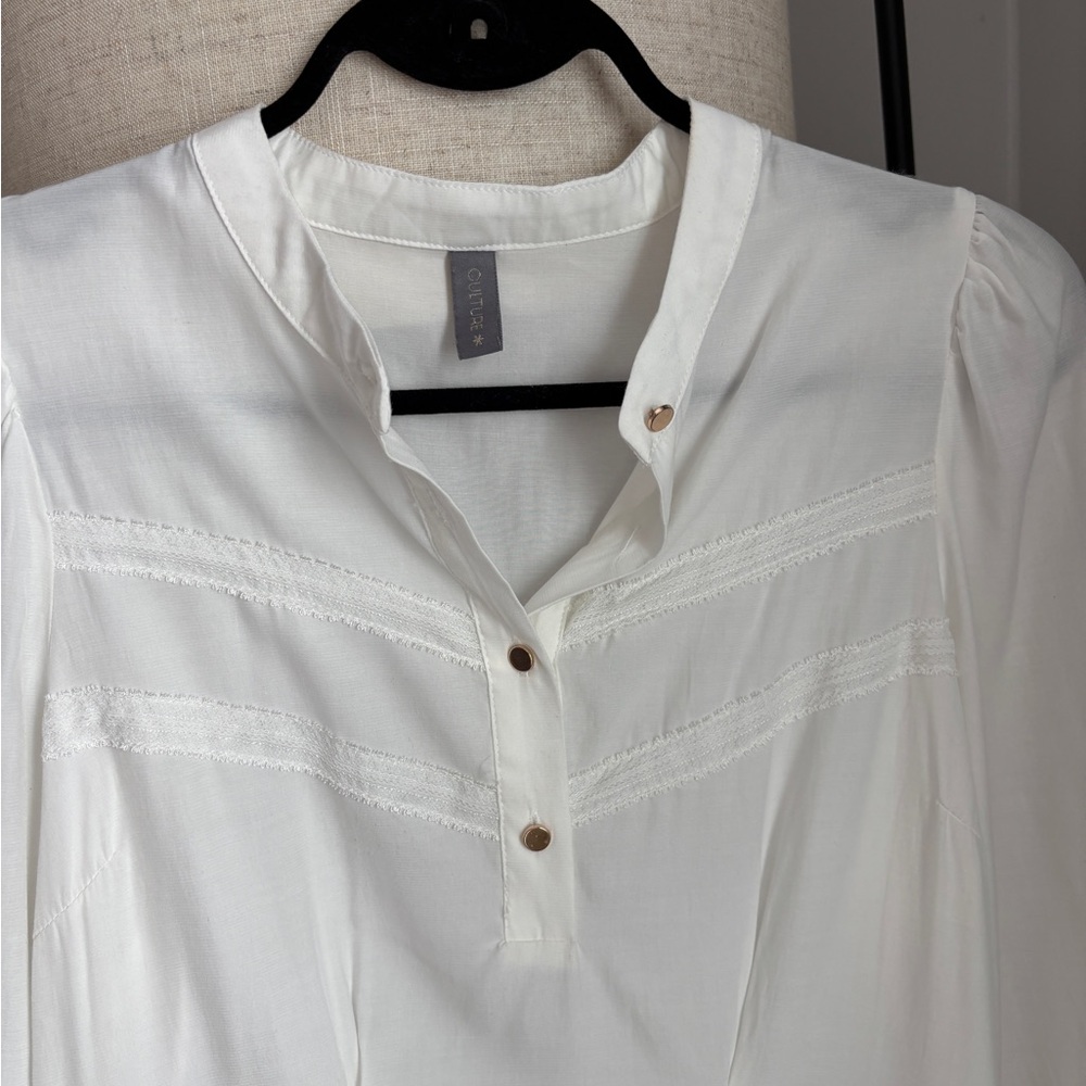 Culture White Blouse with Button Detail - Picture 4 of 6